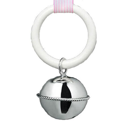 Rammelaar verzilverd bal  met parelrand WG-16525