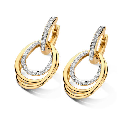 AL CORO AL CORO Oorhangers Serenata 18k Geelgoud met diamant NE919WWG