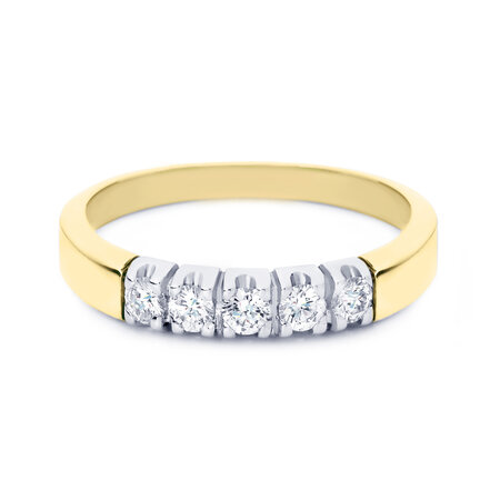 R&C R&C Ring Carole 14k Geelgoud met 0.10ct P/W diamant RIN1702-5-PW-GG