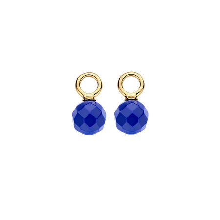 Blush Blush Creoolhangers 14k geelgoud met Lapiz lazuli 9046YLA