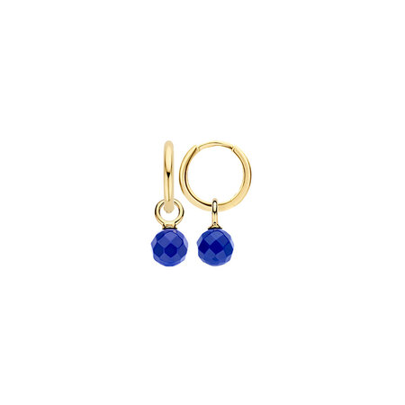 Blush Blush Creoolhangers 14k geelgoud met Lapiz lazuli 9046YLA