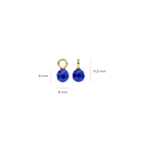Blush Blush Creoolhangers 14k geelgoud met Lapiz lazuli 9046YLA