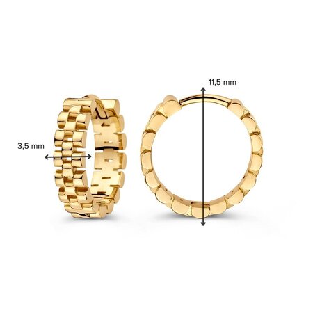 Mrs.Janssen Mrs. Janssen 14k Geelgouden oorcreolen met 'rolex'-schakel 11,5 x 3,5 mm - 612933