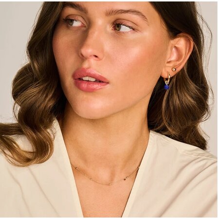 Blush Blush Creoolhangers 14k geelgoud met Lapiz lazuli 9046YLA