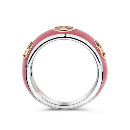 Tirisi Moda TIRISI Moda Iconic Ring bicolor met emaille TM1125NP(2P)