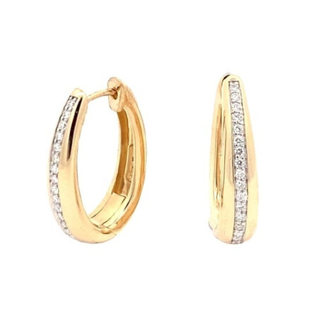 HuisCollectie Monzario Classics Creolen 18k Geelgoud met diamant O1500 GEEL