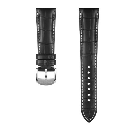 Breitling Breitling horlogeband 22-18MM zwart Alligator band zonder sluiting 1055P