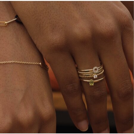 Blush Blush Ring 14k geelgoud met groene Peridot 1204YGP