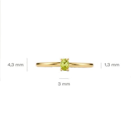 Blush Blush Ring 14k geelgoud met groene Peridot 1204YGP