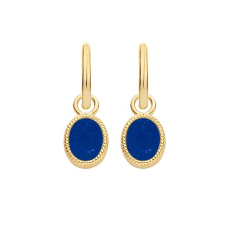 Blush Blush Creoolhangers 14k geelgoud met Lapis Lazuli 9078YLA