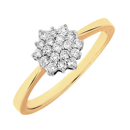 HuisCollectie Huiscollectie Ring 14k geelgoud met 0.25ct diamant - 613316