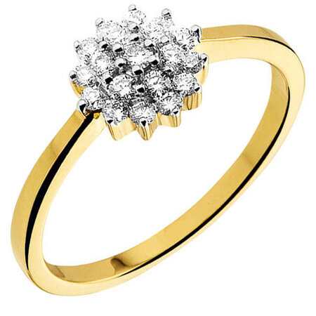 HuisCollectie Huiscollectie Ring 14k geelgoud met 0.25ct diamant - 613316