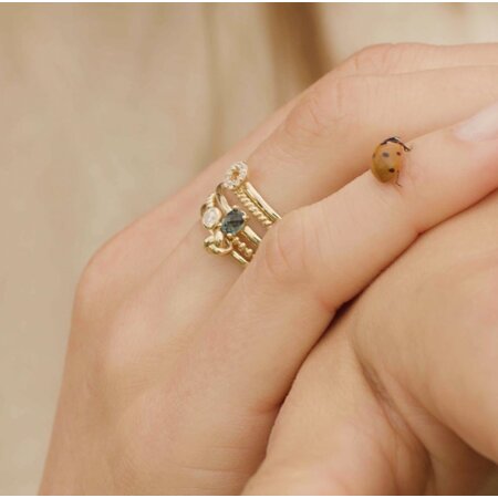 Blush Blush Ring 14k geelgoud met London Blue Topaas 1204YLB