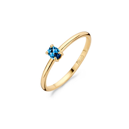 Blush Blush Ring 14k geelgoud met London Blue Topaas 1204YLB