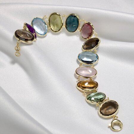 HuisCollectie Monzario Colors Armband 14k Geelgoud met edelstenen 1554 A Geel