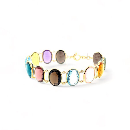 HuisCollectie Monzario Colors Armband 14k Geelgoud met edelstenen 1554 A Geel