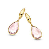 Mrs.Janssen Mrs.Janssen Oorhangers 14k Geelgoud met rose quartz 613356