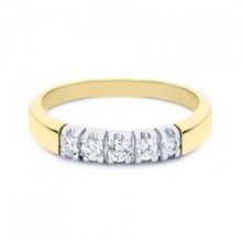 R&C R&C Ring Carole 14k bicolor met diamant RIN1705-5-PW-BIC-55