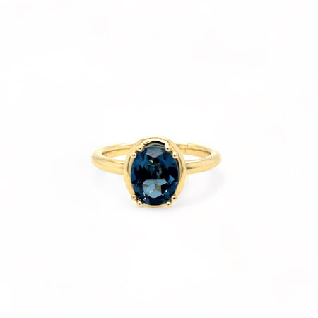 R&C R&C Romance 18krt geelgouden Ring met London Blue Topaas 613235