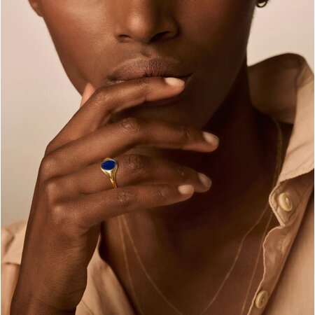 Blush Blush zegelring 14k geelgoud met Lapis 1214YLA