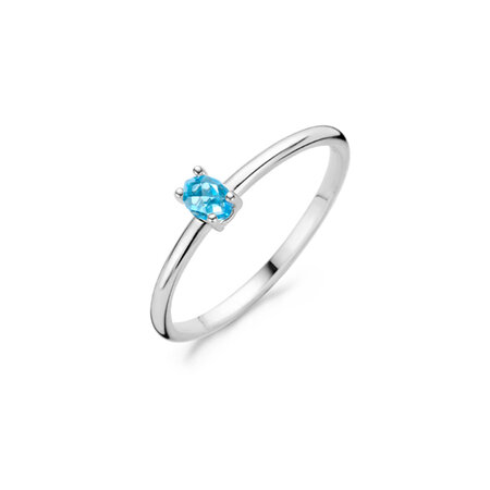 Blush Blush Ring 14k witgoud met blauwe Topaas 1204WBT