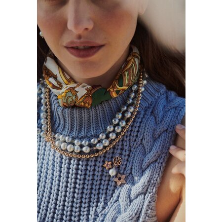 Bron BRON Collier 18k Roségoud met Akoyaparel, Aquamarijn en Citrien 8CR4416AKB9AQCI