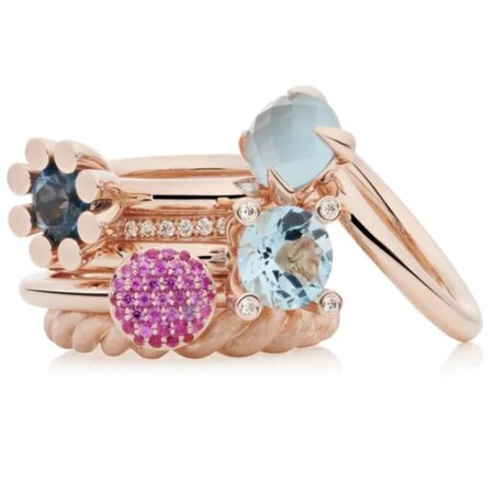 Bron BRON Ring Phlox 18k Roségoud met Topaas en diamant 8RR4715BTBR