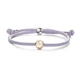 Tirisi Moda TIRISI Armband Lila leer met zilver en 18k roségoud en parelmoer TM2181LI(2P)