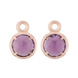 Bron BRON Creoolaanhangers Mira Mira 18k Roségoud met Amethyst 10mm 8OR4856AMB