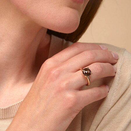 Bron BRON Ring Catch 18k Roségoud met Bruin Saffier 10mm 8RR4782BSB