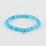 Y&G Y&G Armband 14k geelgoud met Felblauwe chalcedoon - 7005