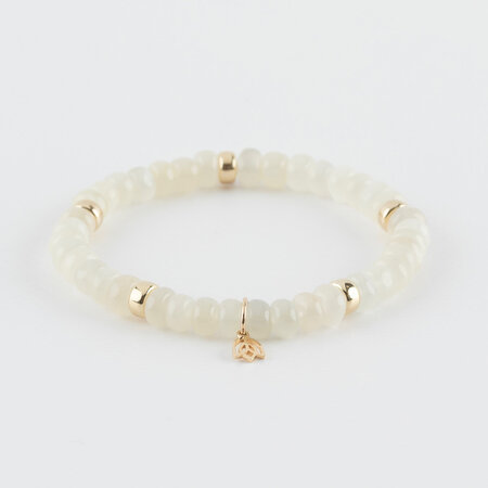 Y&G Y&G Armband 14k geelgoud met Witte maansteen - 7021