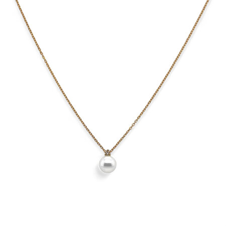 Mrs.Janssen Mrs. Janssen Collier 18k Geelgoud met Akoya parel en diamant 612081