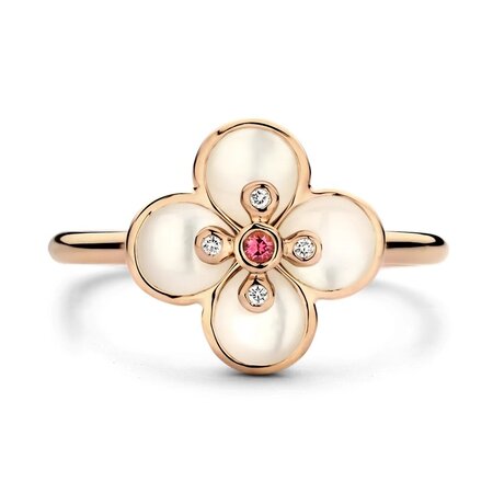 Tirisi Tirisi Ring Fiji 18k Roségoud met Parelmoer, Toermalijn en diamant TR1218WM+PNP