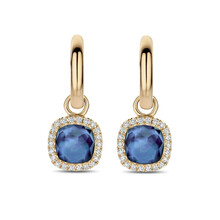 Tirisi Tirisi Milano Sweeties Creolen 18k geelgoud met London Blue Topaas en diamant TE9317LBT