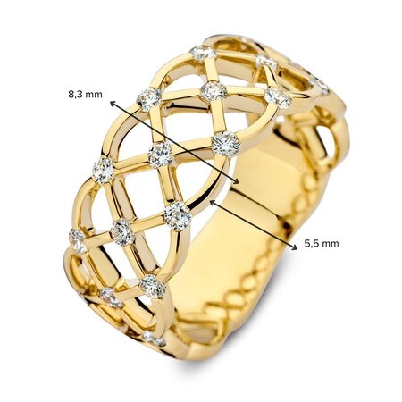 Mrs.Janssen Mrs.Janssen Ring 14k Geelgoud met diamant 613548