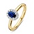 HuisCollectie Ring 14k Bicolor met Saffier en diamant 613549