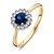 HuisCollectie Ring 14k Bicolor met Saffier en diamant 613547