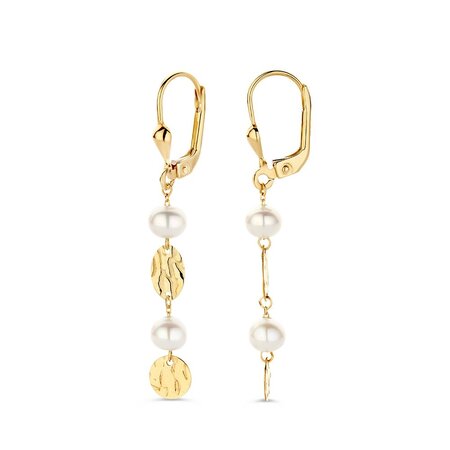 Mrs.Janssen Mrs.Janssen Oorhangers 14k geelgoud met zoetwaterparel 613554