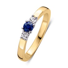 HuisCollectie HuisCollectie Ring 14k bicolor met Saffier en diamant 613560