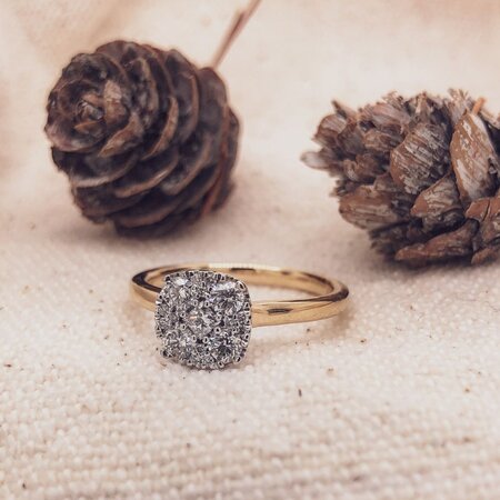 HuisCollectie HuisCollectie Ring 14k bicolor met diamant 613561