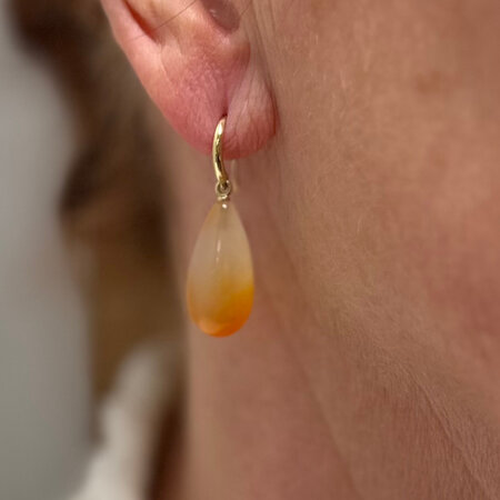 Mrs.Janssen Mrs. Janssen Oorhanger 18krt geelgoud met Carneool 613469