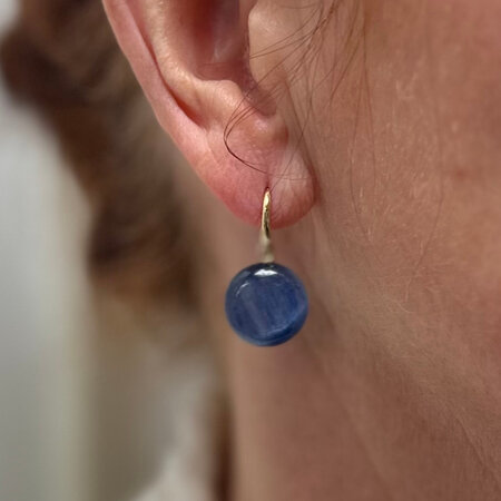 Mrs.Janssen Mrs. Janssen Oorhanger 18krt geelgoud met Kyaniet 613607