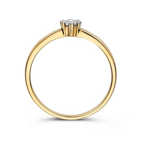 HuisCollectie Huiscollectie Ring 14k geelgoud met 0.12ct H/Si diamant 613567