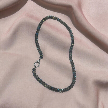 HuisCollectie HuisCollectie Collier 18k Witgoud met Labradoriet 44cm 613585