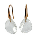 Mrs.Janssen Mrs.Janssen Oorhangers 18k roségoud met Bergkristal 20x15mm 608200