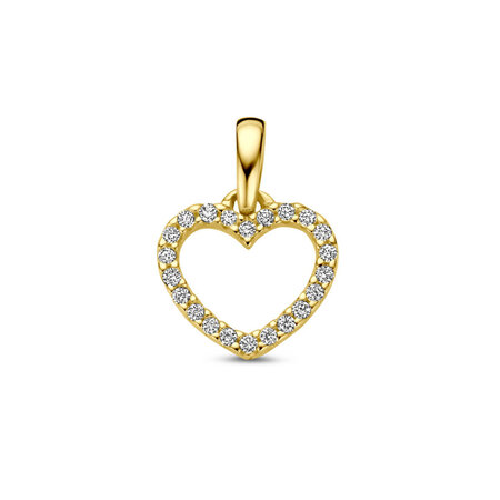HuisCollectie HuisCollectie hanger 14k Geelgoud hart met diamant 0.11ct 613683
