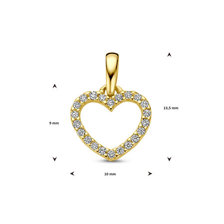 HuisCollectie HuisCollectie hanger 14k Geelgoud hart met diamant 0.11ct 613683