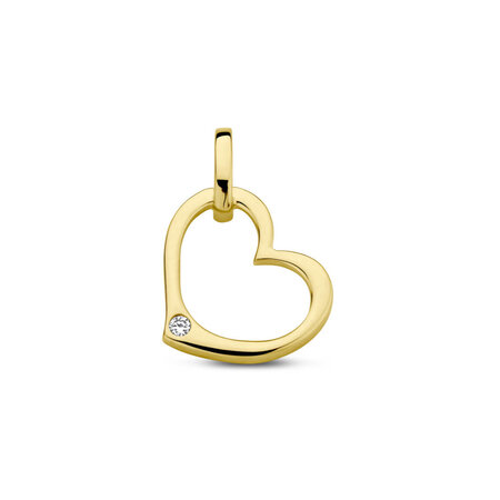 HuisCollectie HuisCollectie hanger 14k Geelgoud hart met diamant 0.01ct 613687