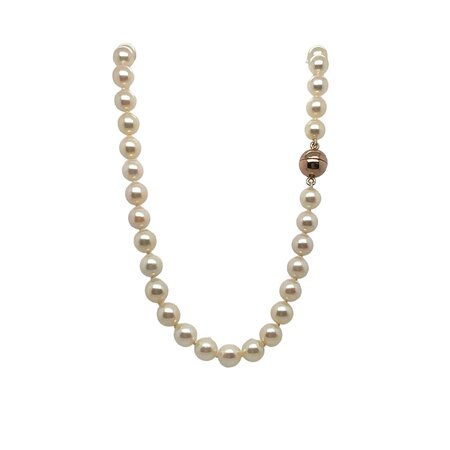 HuisCollectie Akoya Parel Collier 6-6.5mm 14k Roségoud 42cm 613823